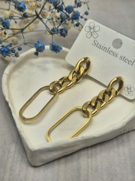 Серьги медицинская сталь с напылением золотом J10863CJJ Серьги медицинская сталь с напылением золотом J10863CJJ