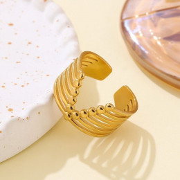 Кольцо медицинская сталь с напылением золотом J11373CJJ