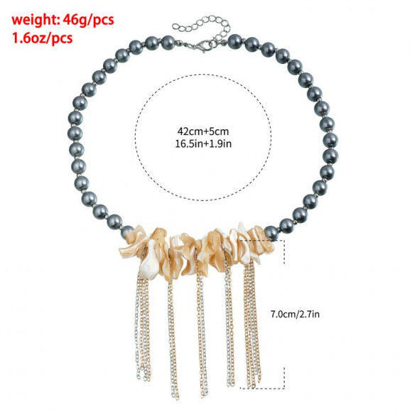 Двойное жемчужное колье с цветочными элементами 1J12221CJJ Двойное жемчужное колье с цветочными элементами 1J12221CJJ