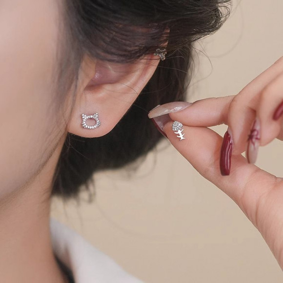 Серьги медь с напылением платиной J10703CJJ