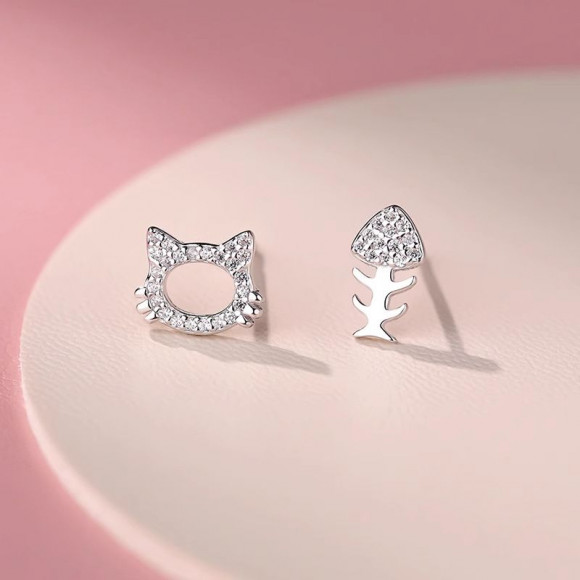 Серьги медь с напылением платиной J10703CJJ