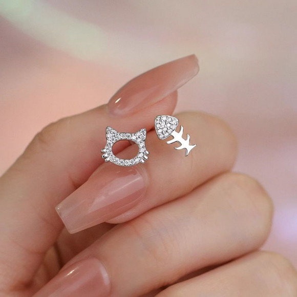Серьги медь с напылением платиной J10703CJJ