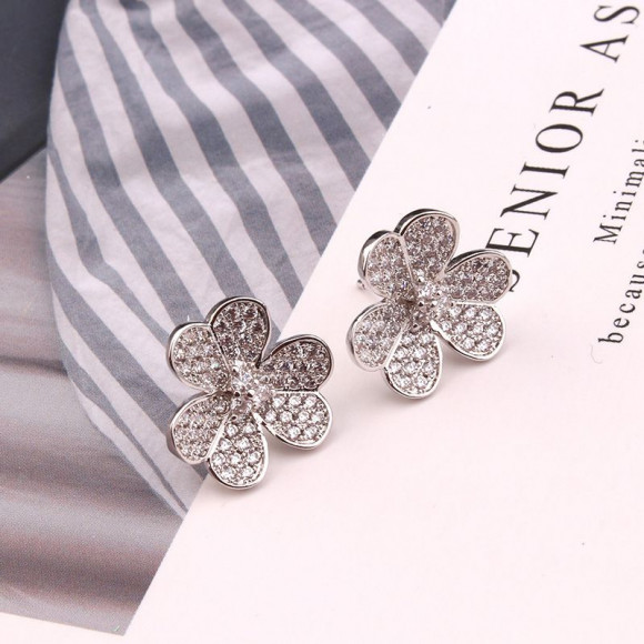 Серьги медь напыление платиной с фианитами 1J12081CJJ