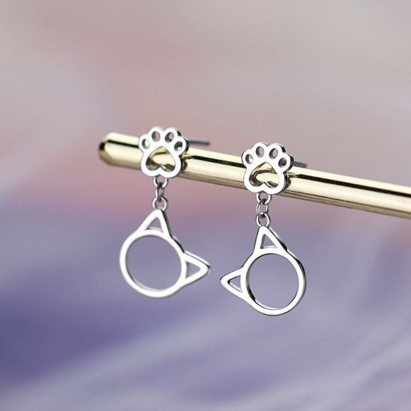 Серьги-гвоздики ювелирный сплав кот 1J11825CJJ