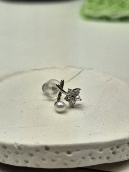 Серьги медь с напылением платиной J11281CJJ