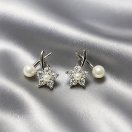 Серьги с веточками, цветами и жемчугом J11281CJJ Серьги с веточками, цветами и жемчугом J11281CJJ