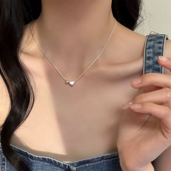 Цепочка с кулоном сердце ювелирный сплав 1J12392CJJ