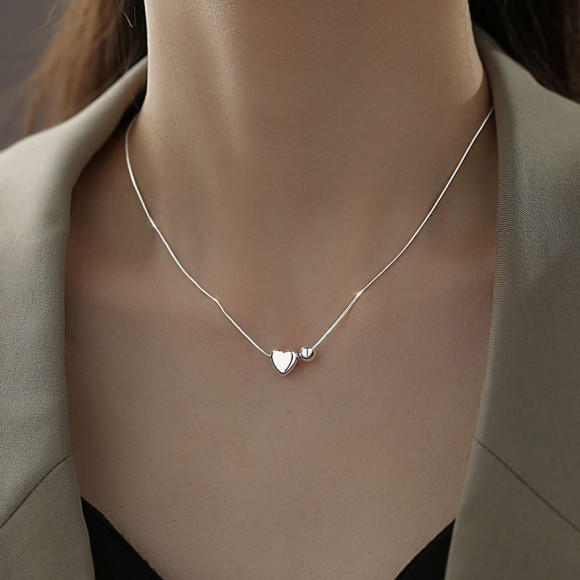 Цепочка с кулоном сердце ювелирный сплав 1J12392CJJ