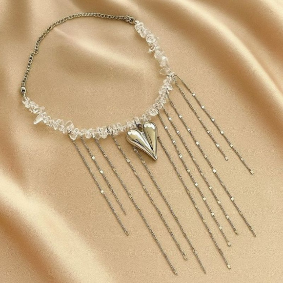 Вечернее колье-чокер с жемчугом и каскадом цепей 1J12223CJJ Вечернее колье-чокер с жемчугом и каскадом цепей 1J12223CJJ