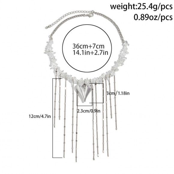 Вечернее колье-чокер с жемчугом и каскадом цепей 1J12223CJJ Вечернее колье-чокер с жемчугом и каскадом цепей 1J12223CJJ