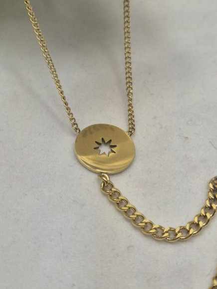 Колье медицинская сталь с напылением золотом J10642CJJ Колье медицинская сталь с напылением золотом J10642CJJ