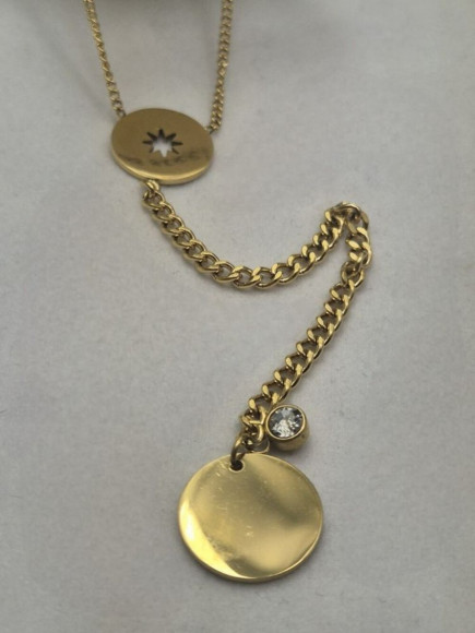 Колье медицинская сталь с напылением золотом J10642CJJ Колье медицинская сталь с напылением золотом J10642CJJ