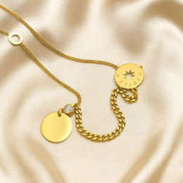 Оригинальное колье-галстук с дисковидными подвесками J10642CJJ Оригинальное колье-галстук с дисковидными подвесками J10642CJJ