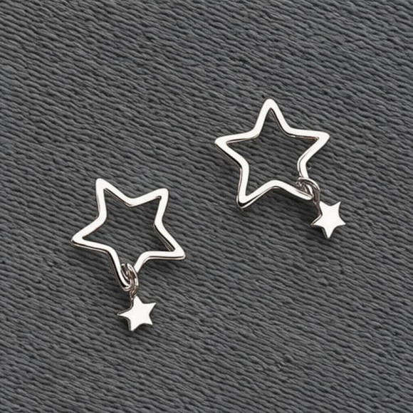 Стильные серьги-пусеты контурные звезды 1J11829CJJ Стильные серьги-пусеты контурные звезды 1J11829CJJ