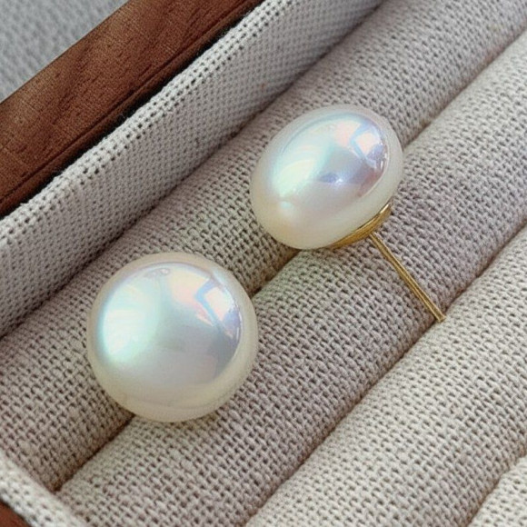 Элегантные серьги-пусеты крупные жемчужины 1J11819CJJ Элегантные серьги-пусеты крупные жемчужины 1J11819CJJ