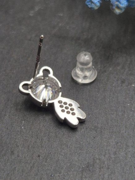 Серьги-гвоздики мишки со стразами J10706CJJ