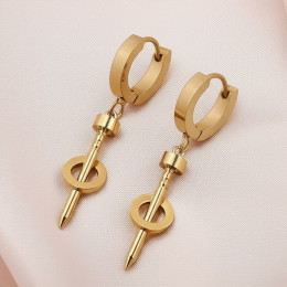 Золотистые серьги-кольца «Индустриал» J10252CJJ Золотистые серьги-кольца «Индустриал» J10252CJJ