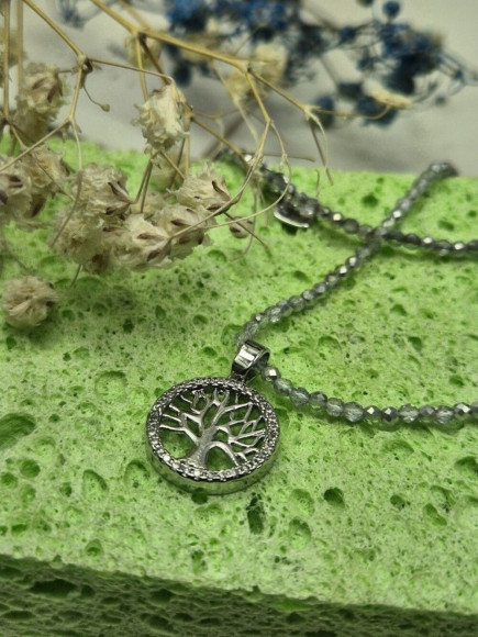 Бусы из бисера «Древо жизни» в ажурном круге J10733CJJ Бусы из бисера «Древо жизни» в ажурном круге J10733CJJ