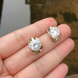 Серьги гвоздики ювелирный сплав с напылением золотом и фианитом J11420CJJ