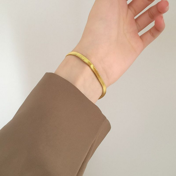 Браслет-цепочка плоского змеиного плетения 1J12000CJJ