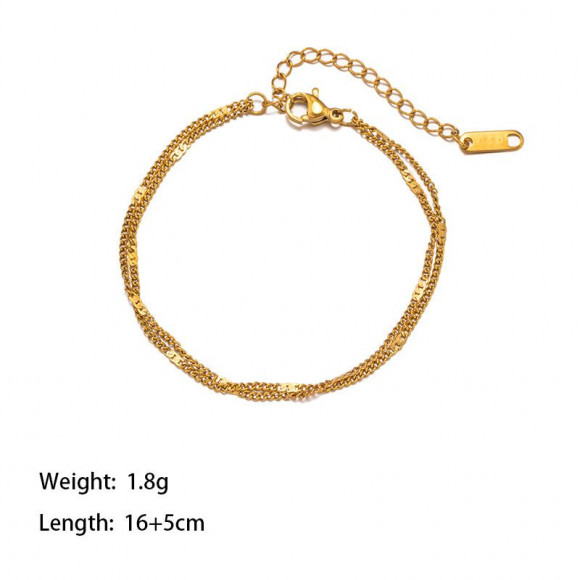 Браслет-цепочка многослойный из двух нитей 1J12001CJJ