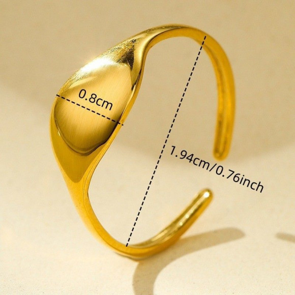 Кольцо медицинская сталь напыление золотом 1J12171CJJ