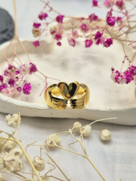 Кольцо медицинская сталь с напылением золотом J11379CJJ