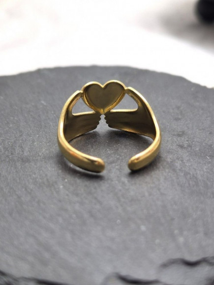 Кольцо медицинская сталь с напылением золотом J11379CJJ