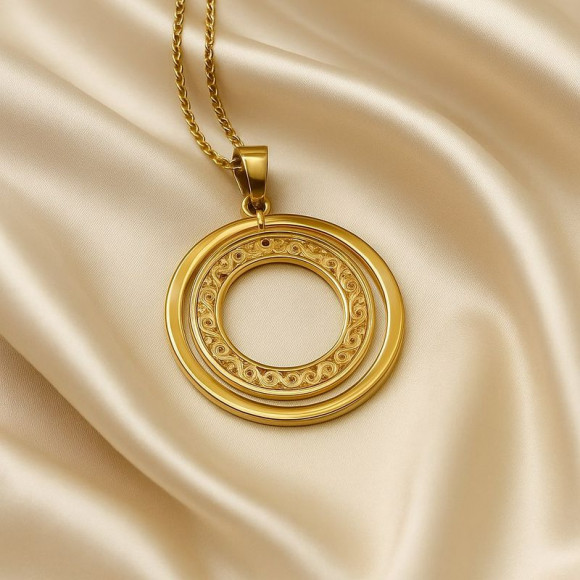 Колье медицинская сталь с напылением золотом J10809CJJ Колье медицинская сталь с напылением золотом J10809CJJ