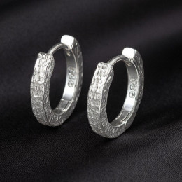 Серебристые конго с паве «Зигзаг» 1J12509CJJ Серебристые конго с паве «Зигзаг» 1J12509CJJ