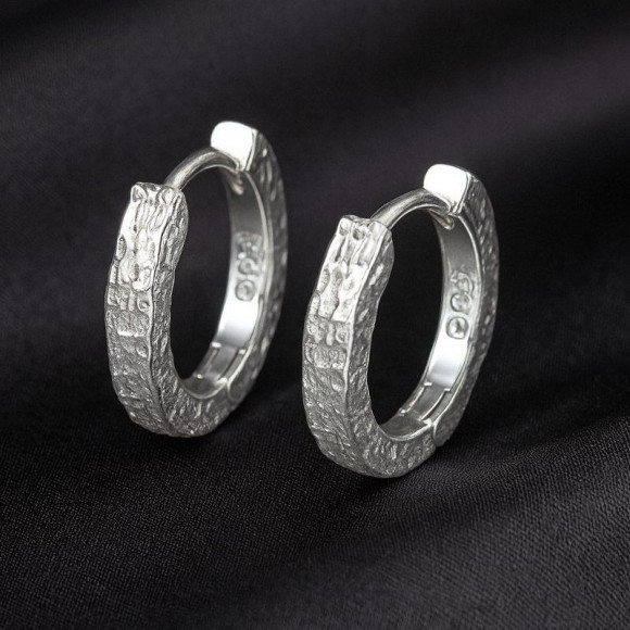 Серебристые конго с паве «Зигзаг» 1J12509CJJ Серебристые конго с паве «Зигзаг» 1J12509CJJ