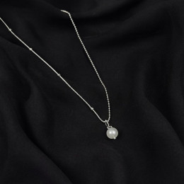 Колье медь напыление платиной жемчуг 1J12397CJJ