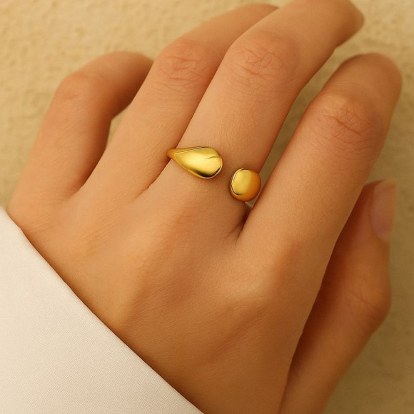 Двойное кольцо с каплевидными наконечниками 1J12172CJJ