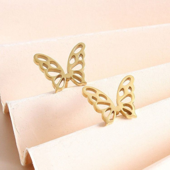 Серьги стальные бабочки Z82400MSK