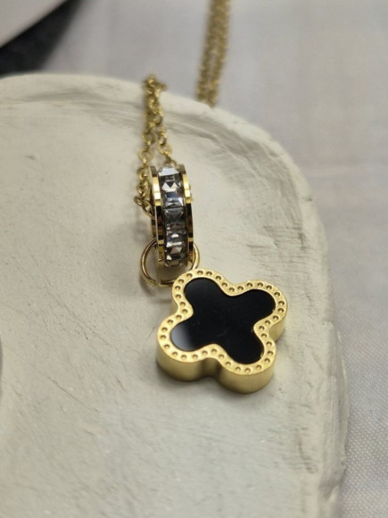 Колье медицинская сталь с напылением золотом J10812CJJ