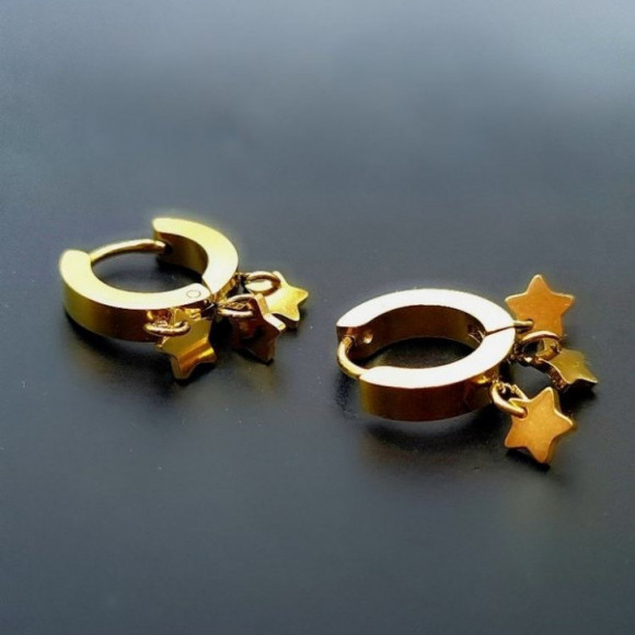 Серьги-кольца конго с набором подвесок в виде звезд J10256CJJ