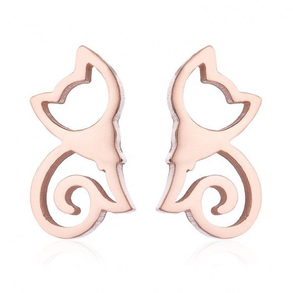 Серьги стальные кошки J11360CJJ