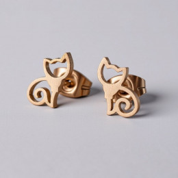 Серьги стальные кошки J11360CJJ Серьги стальные кошки J11360CJJ