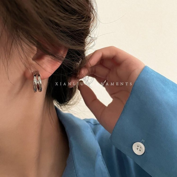 Серьги медь с напылением платиной J10718CJJ