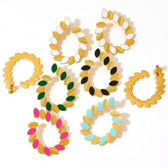 Серьги медицинская сталь с напылением золотом J11288CJJ