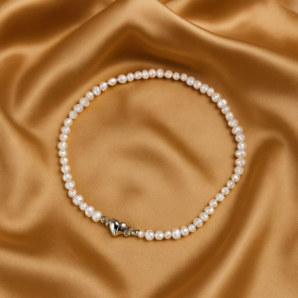 Чокер с магнитным замком сердце жемчуг 1J12399CJJ