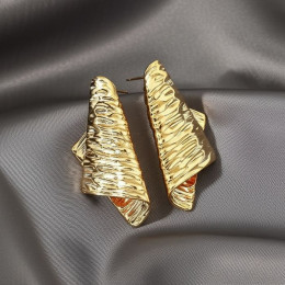 Объемные серьги-ракушки «Золотая волна» 1J11734CJJ