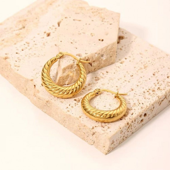 Серьги медицинская сталь с напылением золотом J10884CJJ