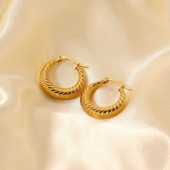 Серьги медицинская сталь с напылением золотом J10884CJJ