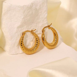 Серьги медицинская сталь с напылением золотом J10884CJJ