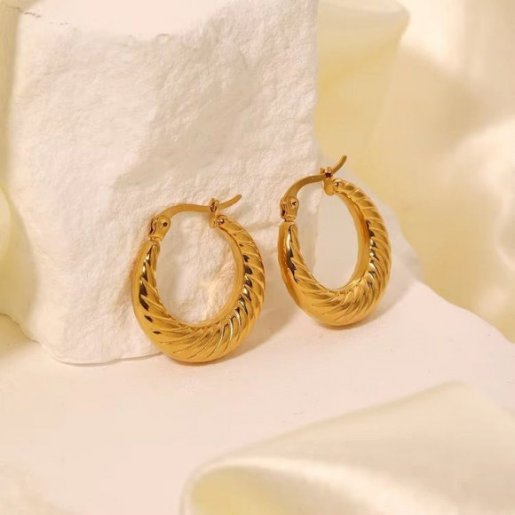 Серьги медицинская сталь с напылением золотом J10884CJJ