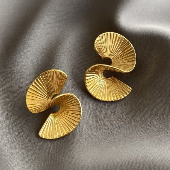 Серьги-пусеты «Золотая спираль» 1J12517CJJ Серьги-пусеты «Золотая спираль» 1J12517CJJ