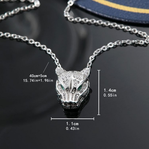 Анималистическое колье с объемной подвеской в виде головы пантеры J10830CJJ Анималистическое колье с объемной подвеской в виде головы пантеры J10830CJJ