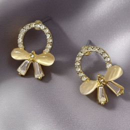 Нарядные серьги-бантики со стразами 1J11945CJJ Нарядные серьги-бантики со стразами 1J11945CJJ