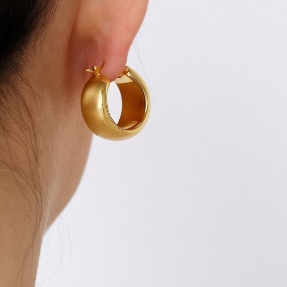 Серьги конго медь напыление золотом 1J12192CJJ